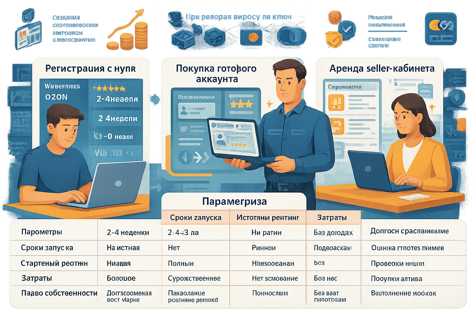 Как выбрать и запустить успешный магазин на маркетплейсе: покупка аккаунта, создание под ключ, аренда кабинета и продвижение товаров